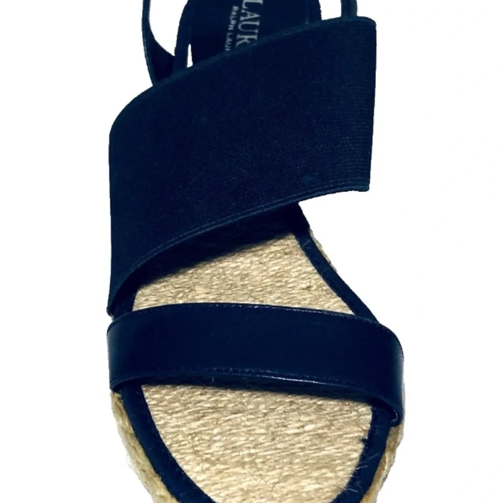 Lauren Ralph Lauren Navy Blue Espadrille Slingback Sandals New without Tag/Box
